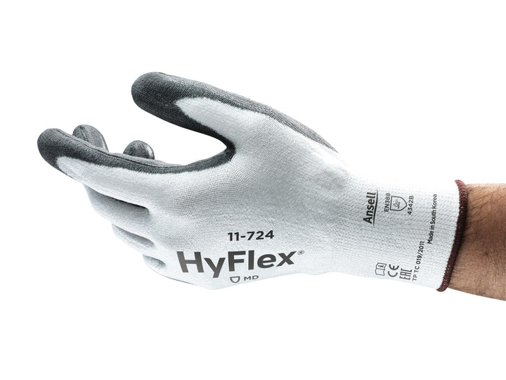 Ansell HyFlex 11-724 Schnittschutz-Handschuhe, Mechanikschutz, Weiss, Grösse 8 (12 Paar pro Beutel)