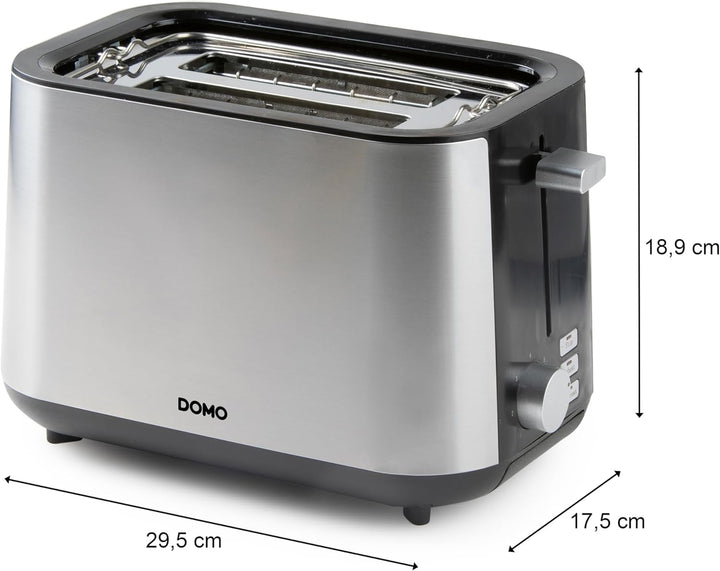 DOMO DO966T Toaster - Für 2 Toasts - 3 Funktionen: rösten, auftauen, abbrechen - 7 Temperaturstände