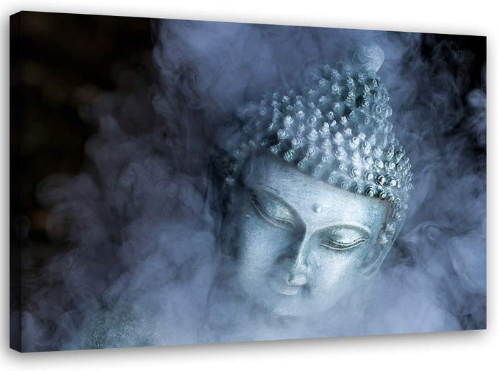 Feeby Bilder Buddha Nebel Spa XXL 120x80 cm 1 Teilig Wandbilder Kunstdruck Bild auf Leinwand Leinwan