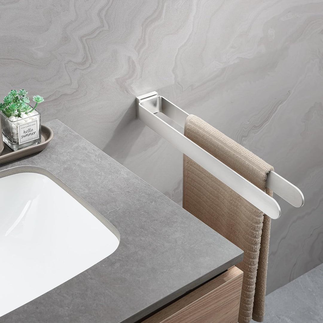 Dvocel Handtuchhalter Bohren Handtuchstange Doppelt 304 Edelstahl Silber Handtuchalterung Zweiarmig