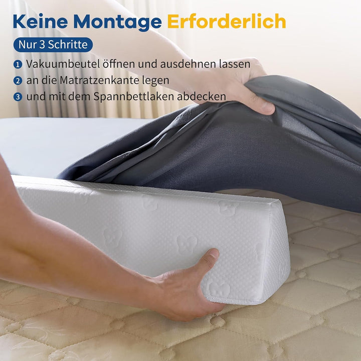 Bettgitter Kinderbett, Schaumstoff Rausfallschutz mit Rutschfester Unterseite, Waschbarer Bezug, Bet