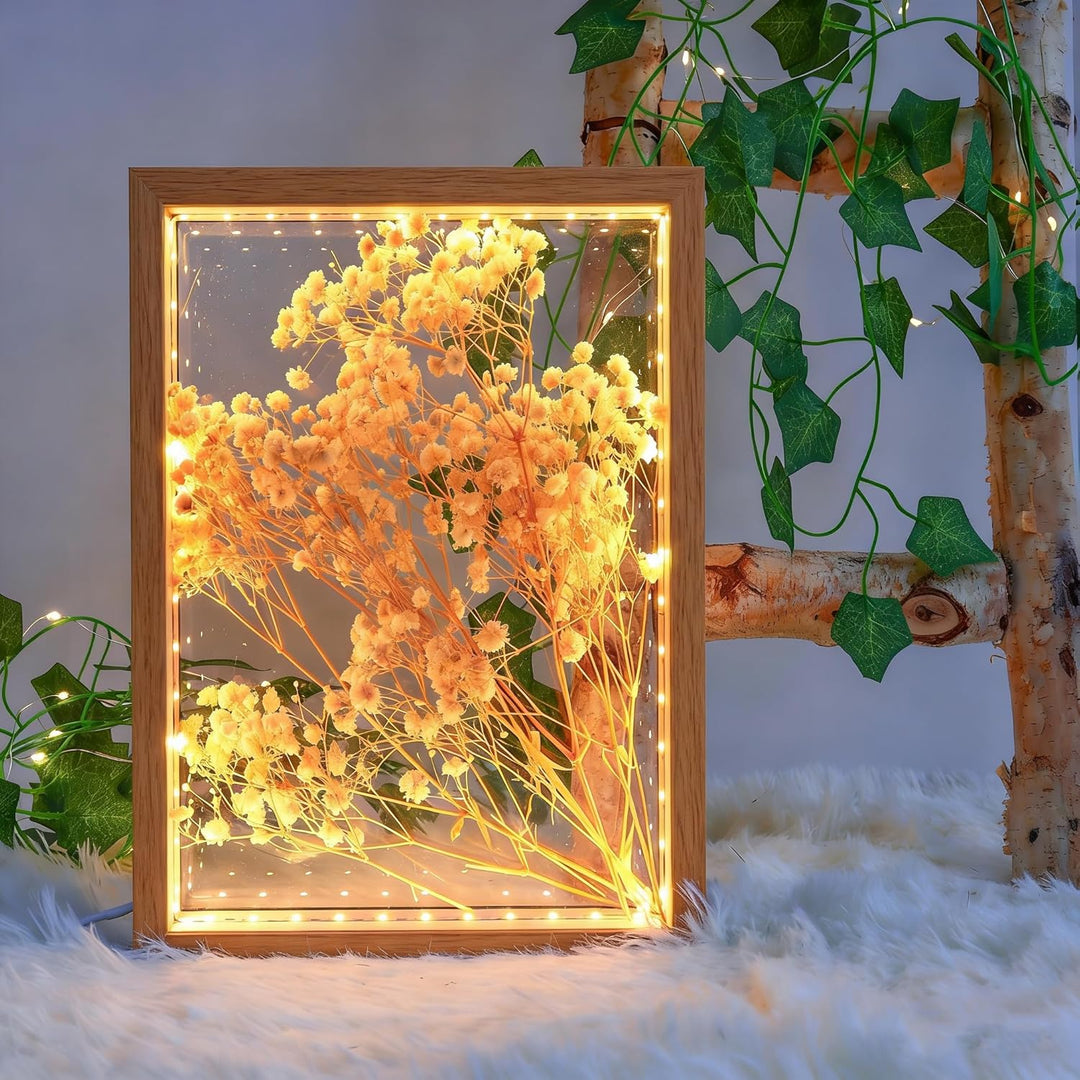 HanYun 3D Bilderrahmen Zum Befüllen mit LED, 21.5X26.5cm Bilderrahmen n tiefer 3.8cm, Objektrahmen 3