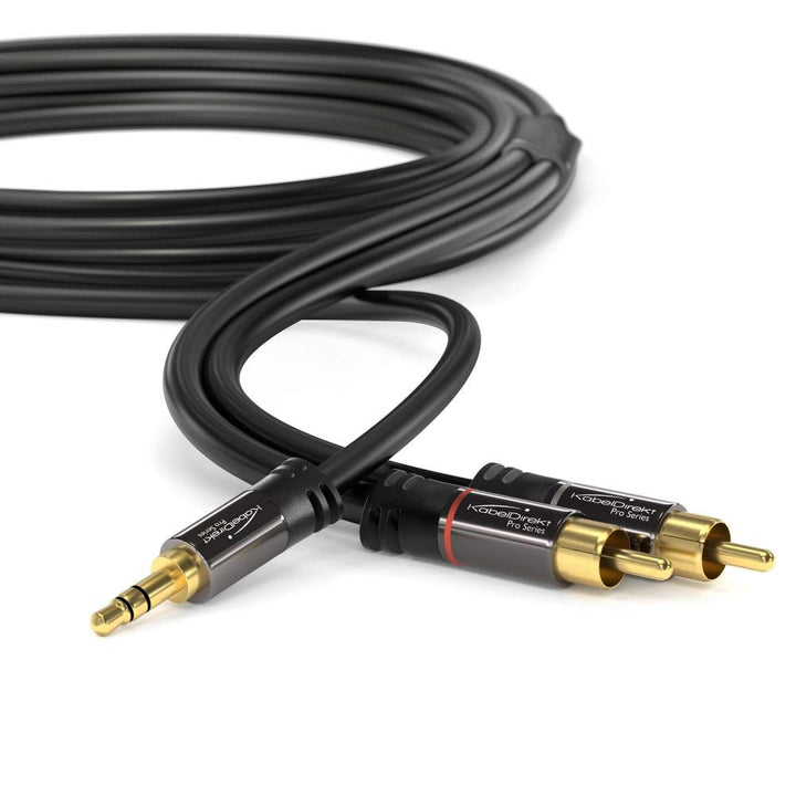 KabelDirekt - 3.5mm 2 Cinch Y Kabel - 3m - (3.5mm > 2 RCA, Klinke auf Cinch) - PRO Series & Optische