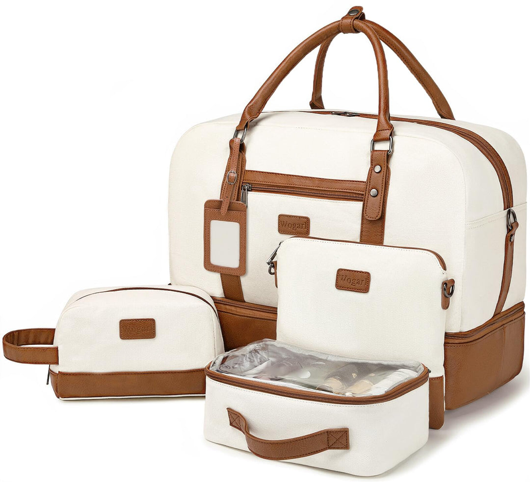 Wogarl Weekender Taschen für Damen, grosse Segeltuch-Übernachtungstasche, Reisetasche, Handgepäck, S