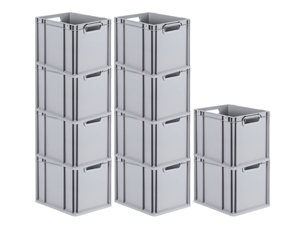 PROREGAL SuperSparSet 10x Eurobox NextGen Grip | HxBxT 32x30x40cm | Griffe offen | Glatter Boden | G