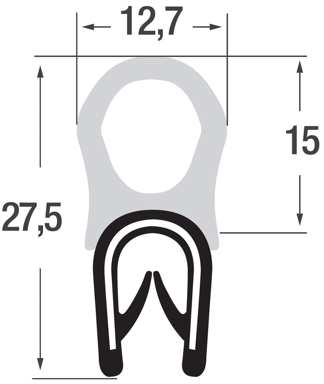 DO7 Dichtungsprofil von SMI-Kantenschutzprofi - Klemmprofil aus Weich-PVC - Klemmbereich 1-4 mm - Di