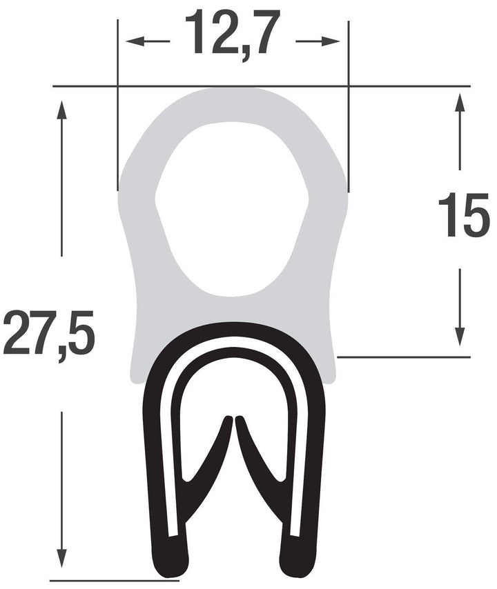DO7 Dichtungsprofil von SMI-Kantenschutzprofi - Klemmprofil aus Weich-PVC - Klemmbereich 1-4 mm - Di