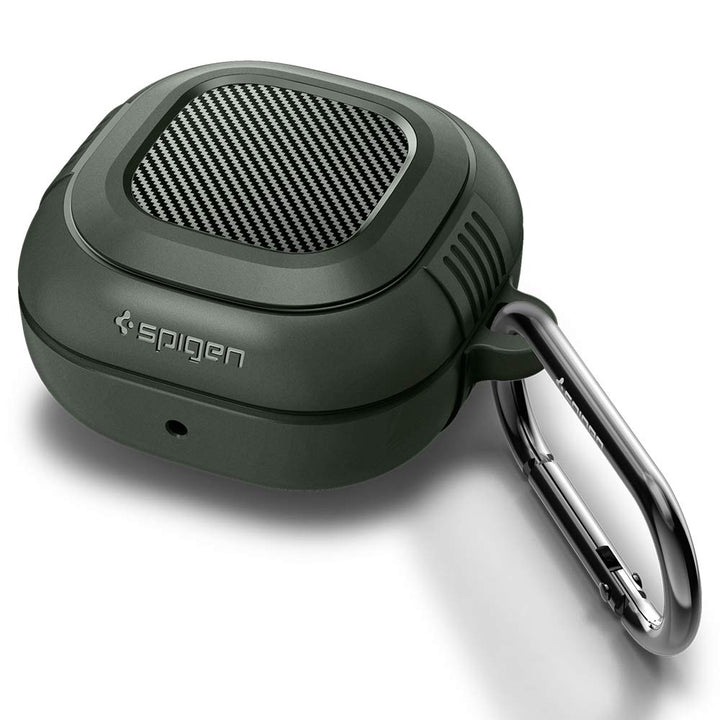 Spigen Rugged Armor Hülle Kompatibel mit Samsung Galaxy Buds 2 Pro | Pro | 2 | Live - Militärgrün, M