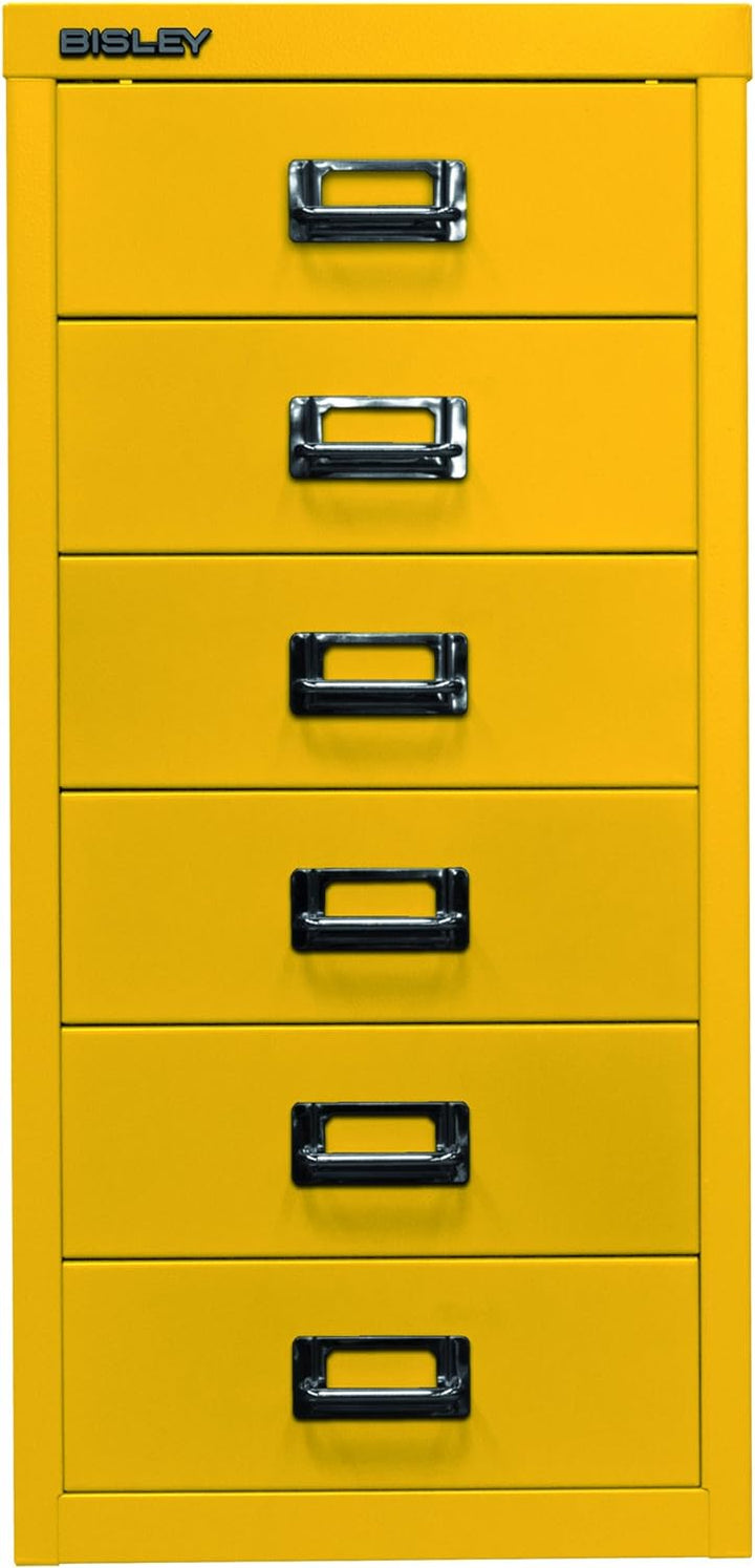 BISLEY MultiDrawer, 29er Serie, DIN A4, 6 Schubladen, Metall, 641 Zinkgelb, 38 x 27.9 x 59 cm, 641 Z
