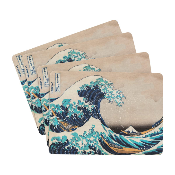 Kokonote Tischsets Platzsets - Hokusai die Grosse Welle vor Kanagawa Deko Tablett Serviertablett Tis