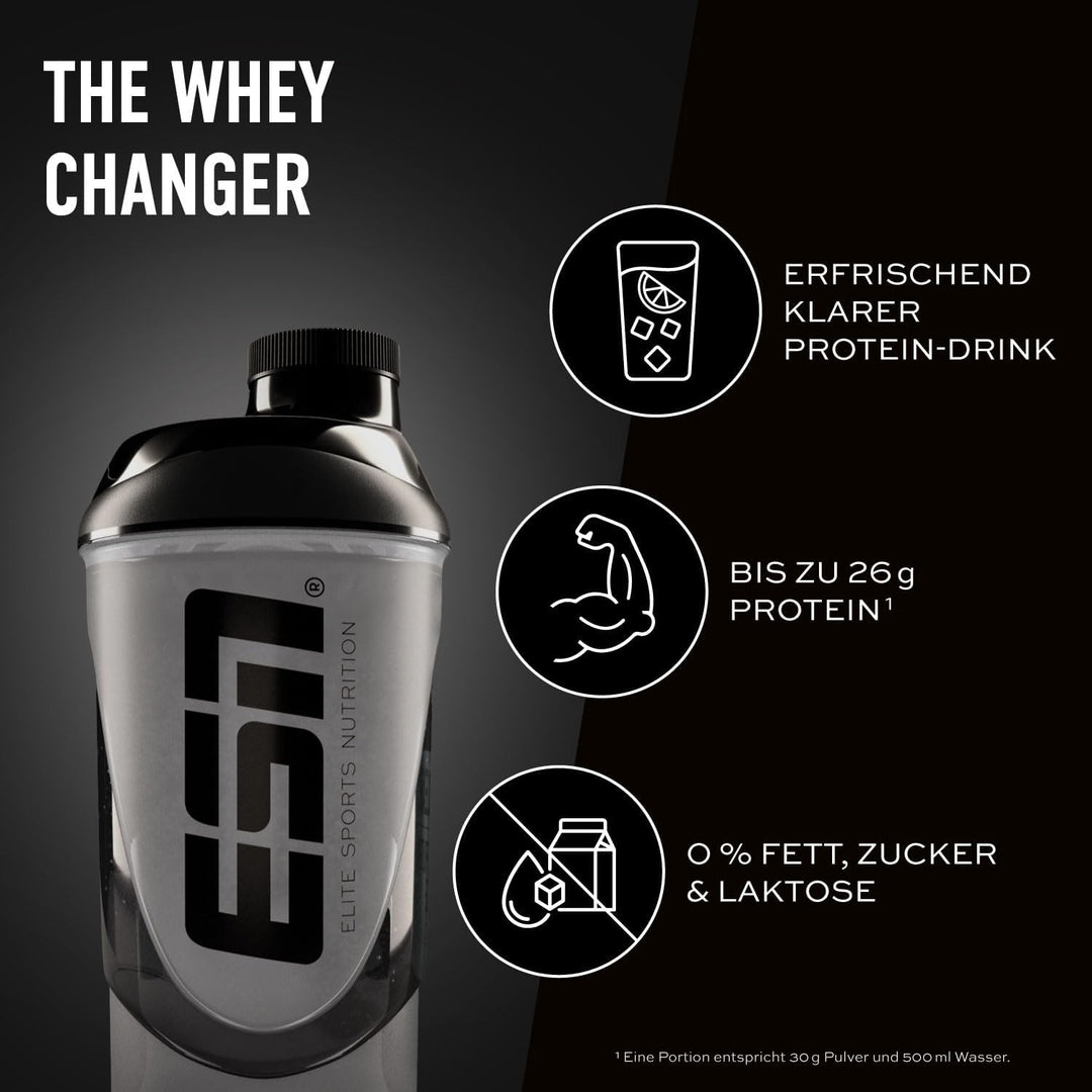 ESN ISOCLEAR Whey Isolate Protein Pulver, Fresh Lemon, 2 x 908 g + Gratis Shaker, Proteinlimo mit fr
