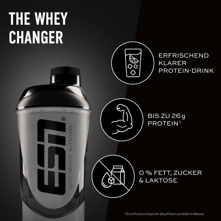 ESN ISOCLEAR Whey Isolate Protein Pulver, Fresh Lemon, 2 x 908 g + Gratis Shaker, Proteinlimo mit fr