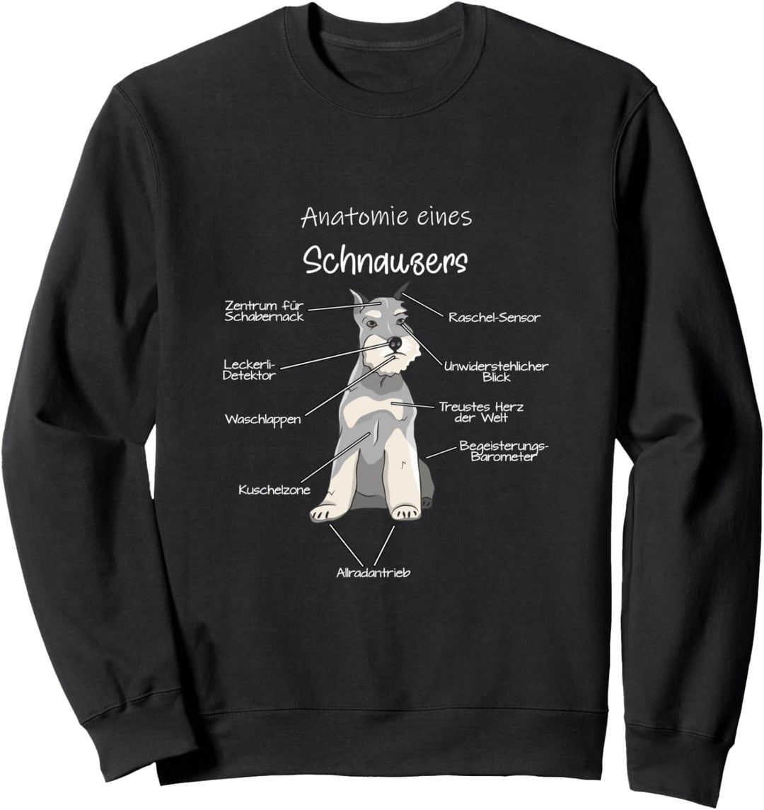 Anatomie eines Schnauzers | Hund Hunde Dog Schnauze Sweatshirt