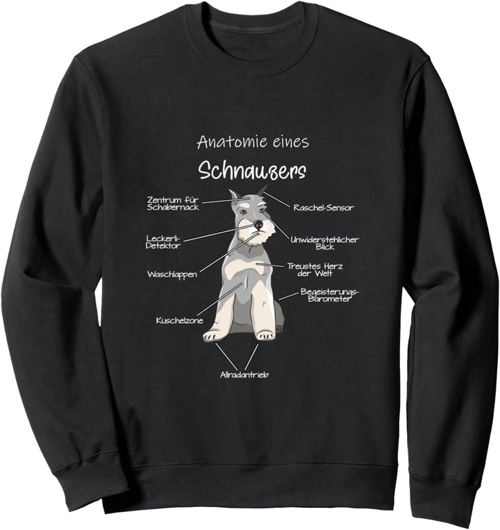 Anatomie eines Schnauzers | Hund Hunde Dog Schnauze Sweatshirt