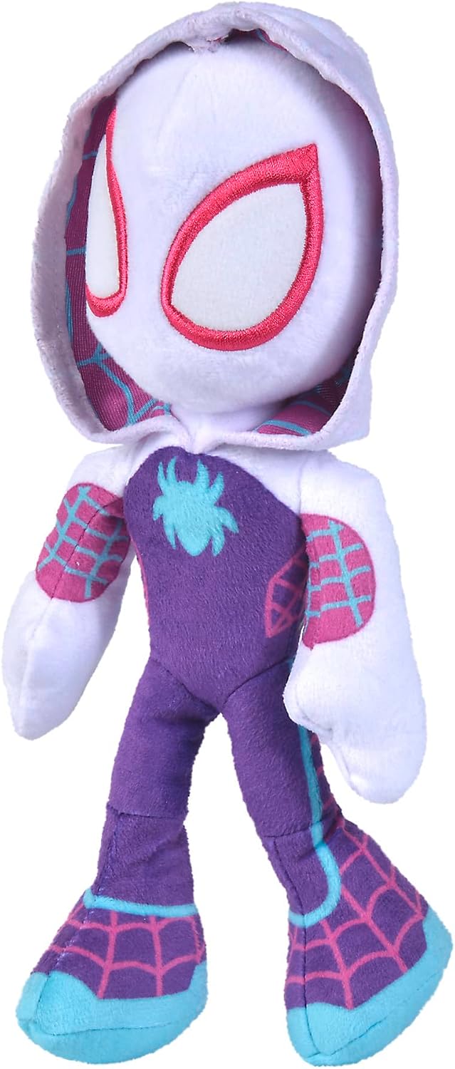 Simba 6315875811X12 - Disney Marvel Ghost Spider, 25cm Plüschfigur mit Glow in The Dark Augen, Spide