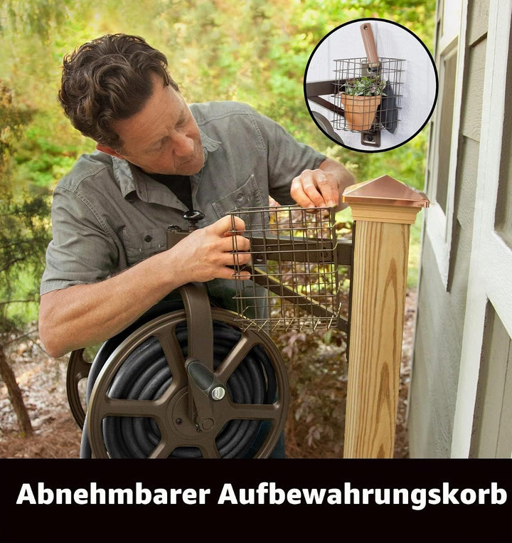 Liberty Garden 712 einarmiger Navigator, multidirektionale Gartenschlauchtrommel, hält 4,6 m, 1,6 cm