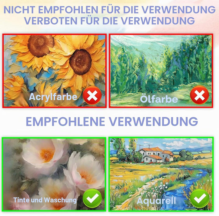 Gel Druckplatte, Wiederverwendbare Gel Printing Plate, Inklusive Mini-Rollerpinsel, Stempeln und Tex