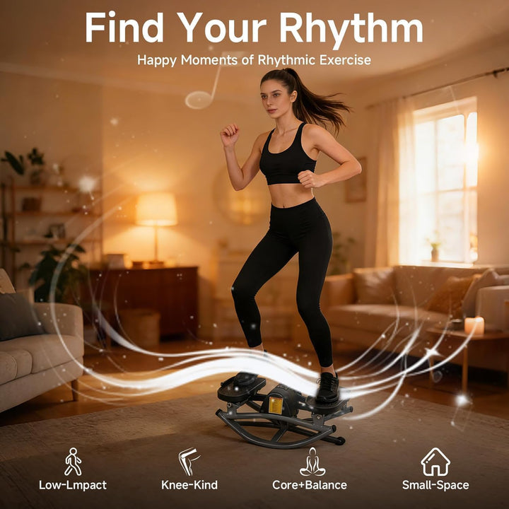 Lateral Rocking Fitness Stepper, Side-to-Side Rock Stepper mit Digitalem Monitor und Widerstandsbänd