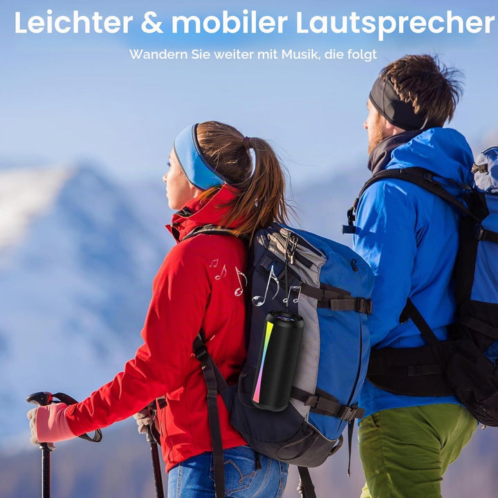 Bluetooth Lautsprecher, Musikbox Bluetooth 5.4 mit RGB Lichter, Bluetooth Box Freisprechfunktion für