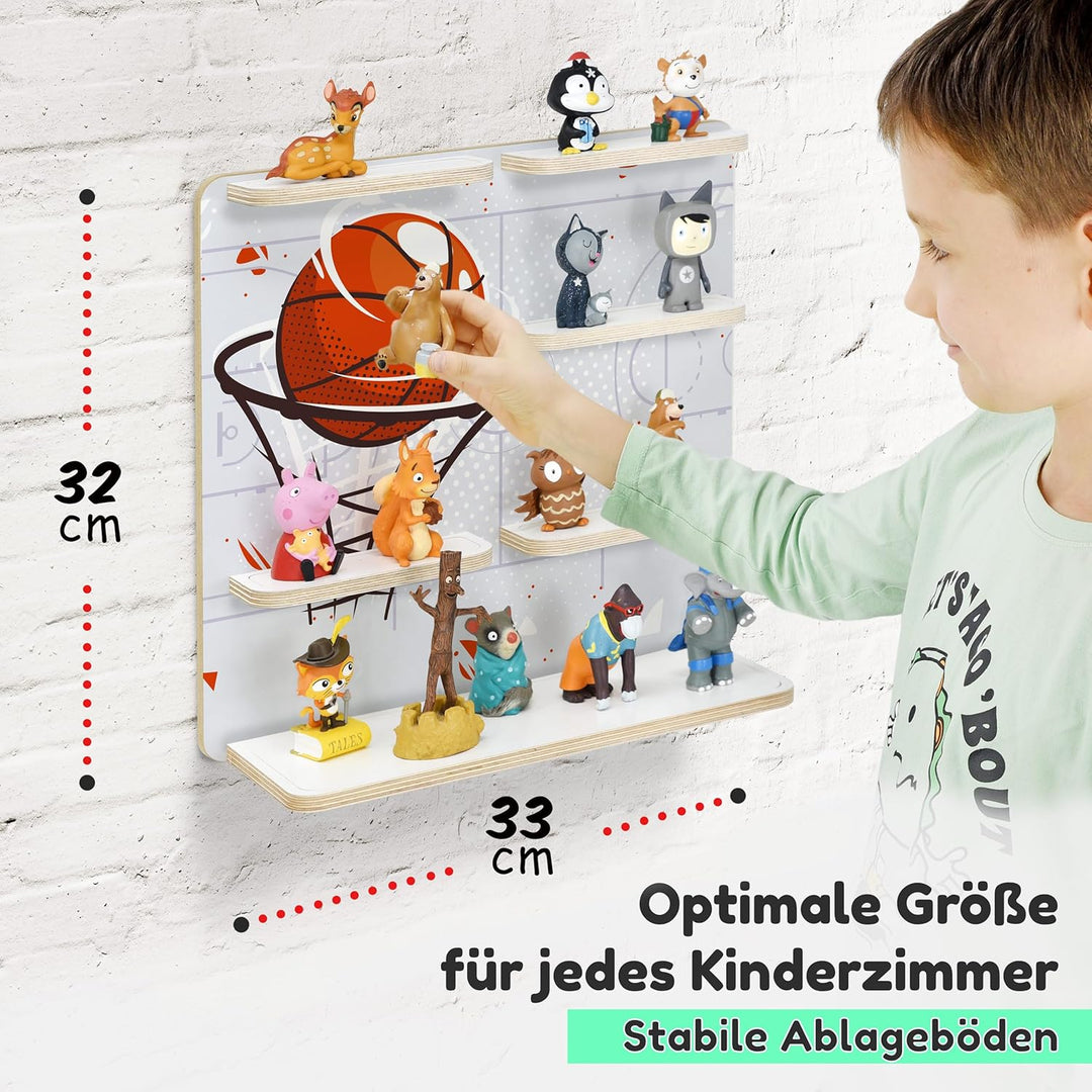 stadtecken Holzregal für Musikbox – Passend für Toniebox & ca. 35 Tonies | Perfekte Aufbewahrung für