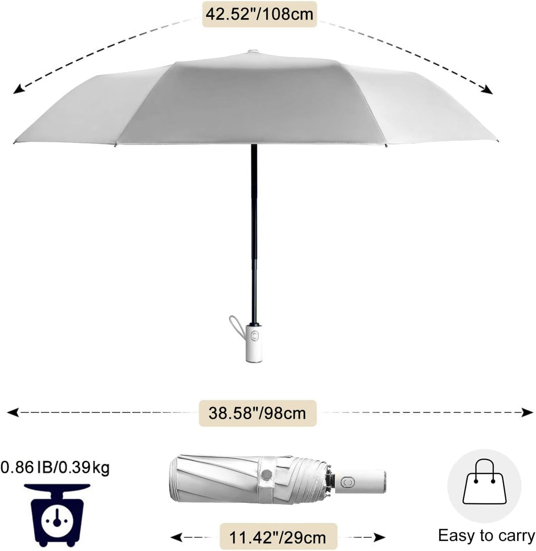 CUBY Regenschirm, Sonnenschirm Regenschirm, Freien Uv-Schutz Damen Automatik Faltschirm Winddicht Re