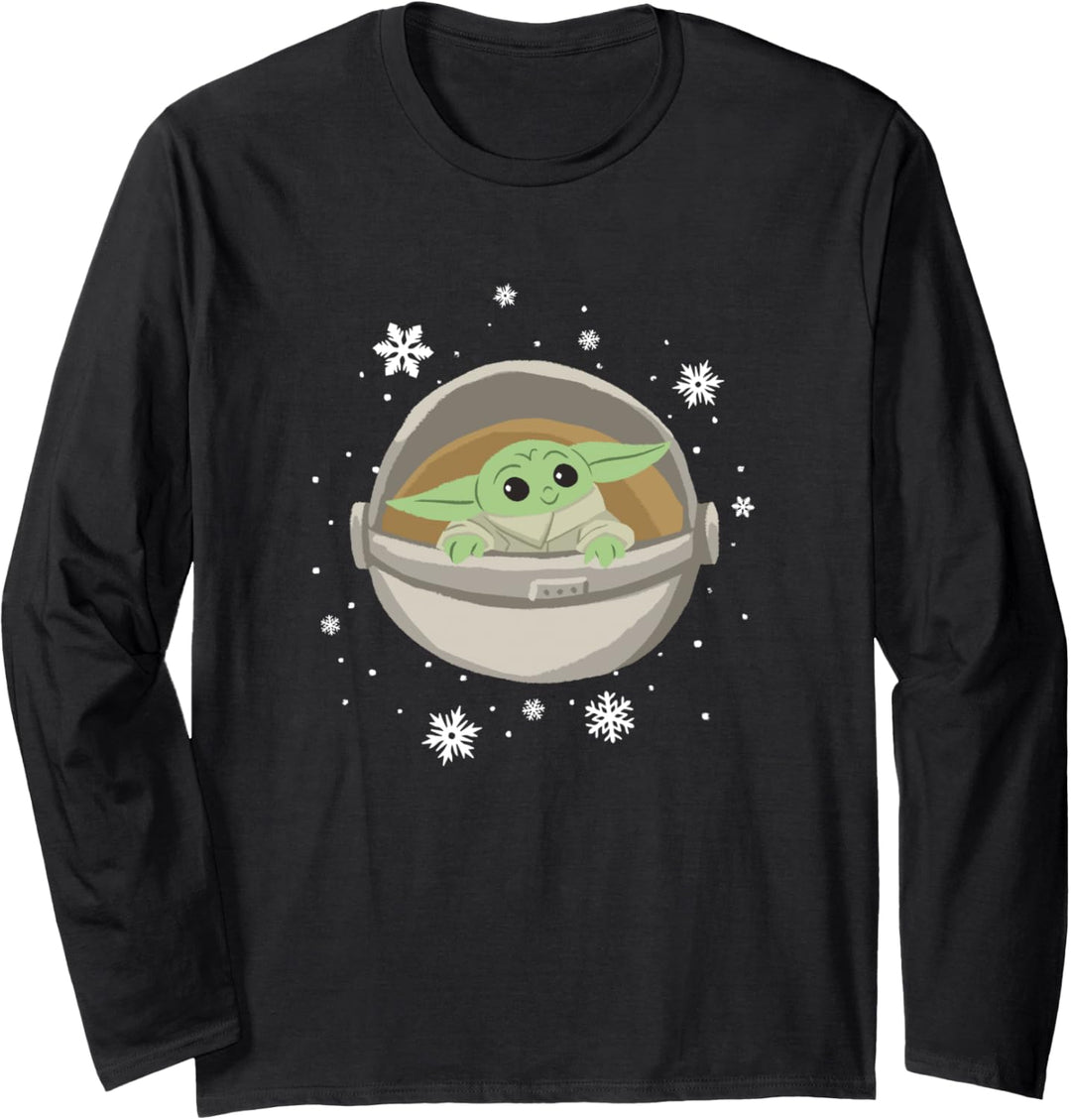 Star Wars The Mandalorian The Child Snowfall Cartoon Langarmshirt