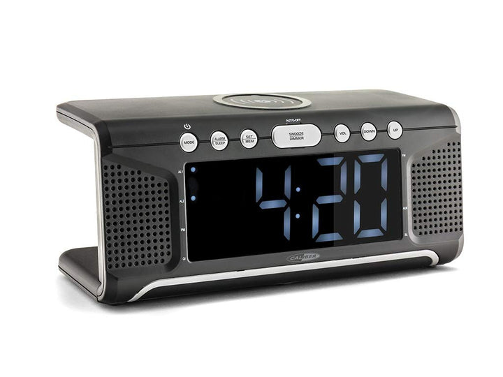 Caliber Radio wecker - Doppelter Alarm - mit FM-Radio - Dimmbarer LED-Anzeige - mit Wireless Charger