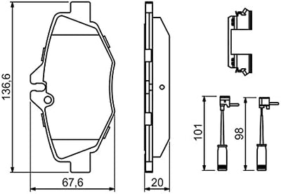 Bosch BP1197 Bremsbeläge - Vorderachse - ECE-R90 Zertifizierung - vier Bremsbeläge pro Set