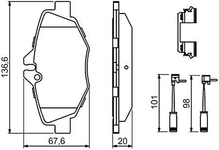 Bosch BP1197 Bremsbeläge - Vorderachse - ECE-R90 Zertifizierung - vier Bremsbeläge pro Set