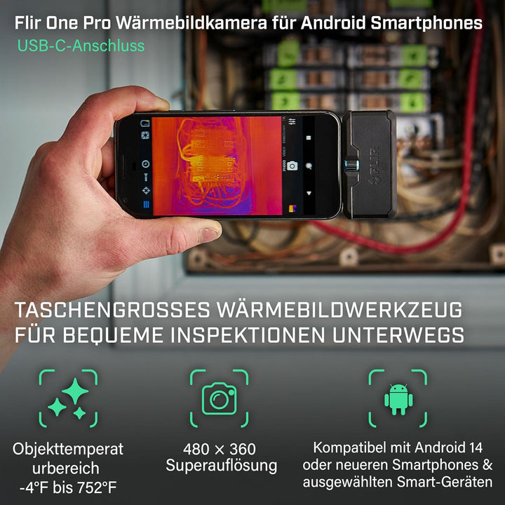 FLIR ONE Pro Thermal Imaging Camera for Android USB-C, Professional Grade Thermal Camera for Smartph