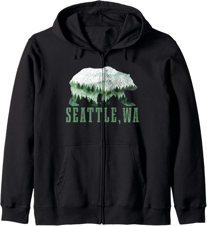 Seattle Washington Grizzly Bear Nature Wandern Camping Kapuzenjacke