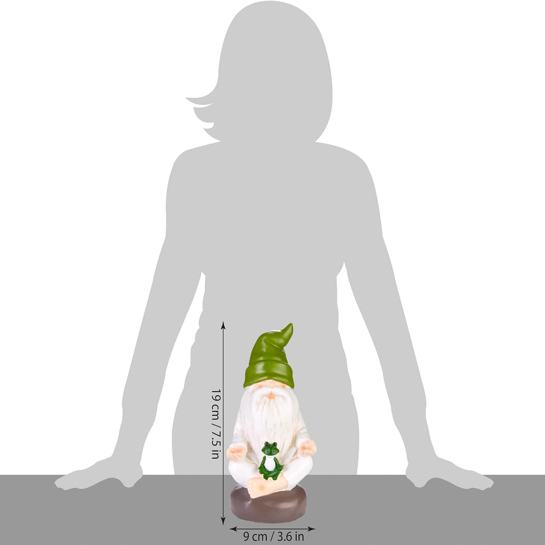 BRUBAKER Gartenzwerge Set Yoga Baum und Schneidersitz - Zwerge mit Frosch - Zen Gartenfigur Sport Fi