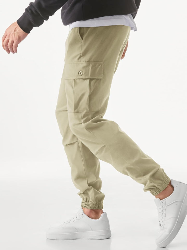 JMIERR Cargohose Herren Lang Jogger Sporthose Elastischer Taille mit Kordelzug Sweatpants Herren mit