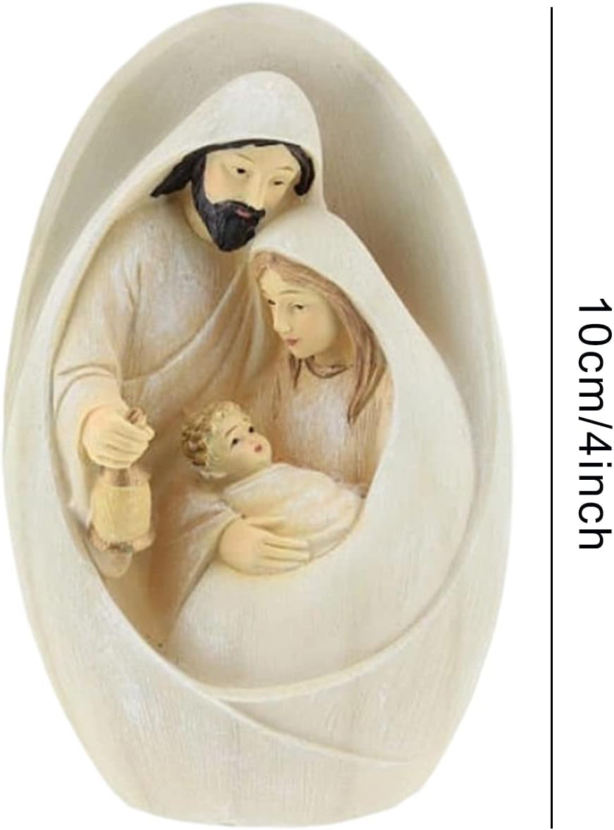 Aizuoni Nativity Scene Statue | Sculpted Style with Joseph, Mary Hold Baby Jesus | Beautiful Detaile