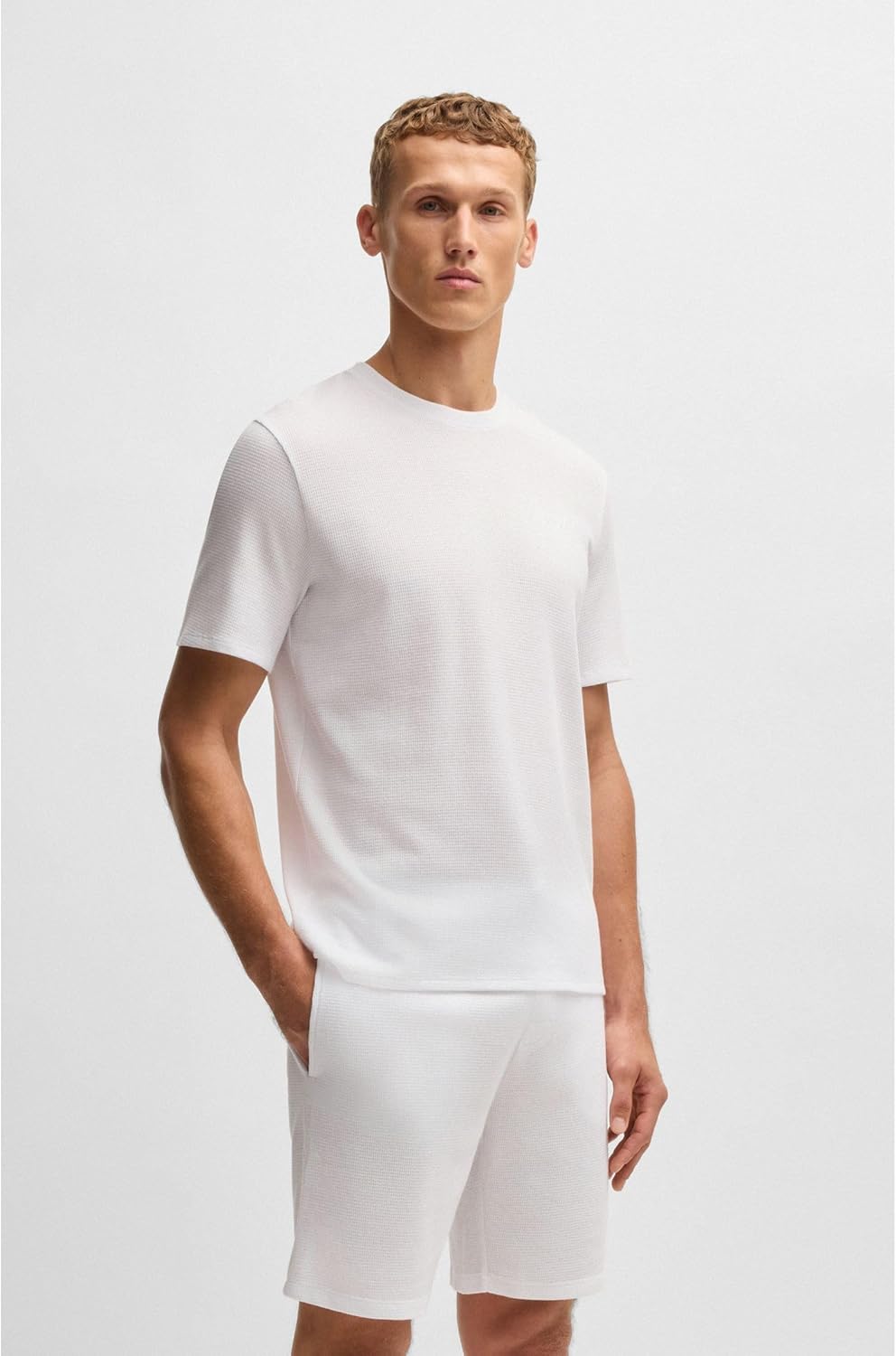 BOSS Herren Pyjama_T_Shirt S 100white, S 100white