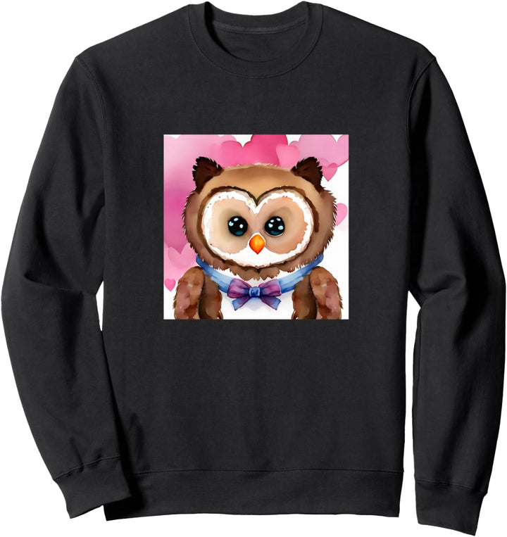 Valentinstag Liebe Herz Eule Teddy Freundin Verlobte Frau Sweatshirt