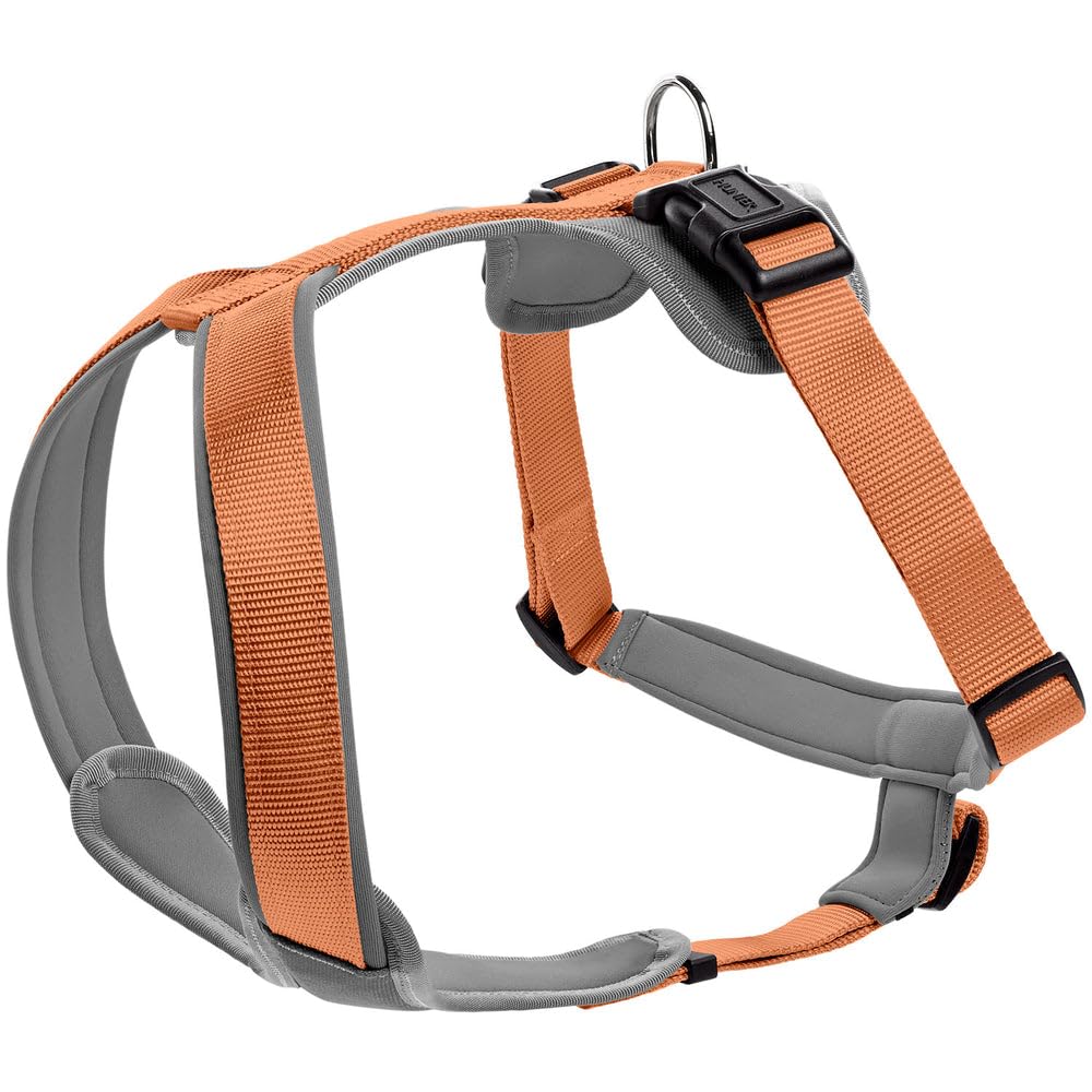 Hunter Hundegeschirr NEOPREN, Farbe: Kupfer/grau, strapazierfähiges Nylon, mit weichem Neopren gepol