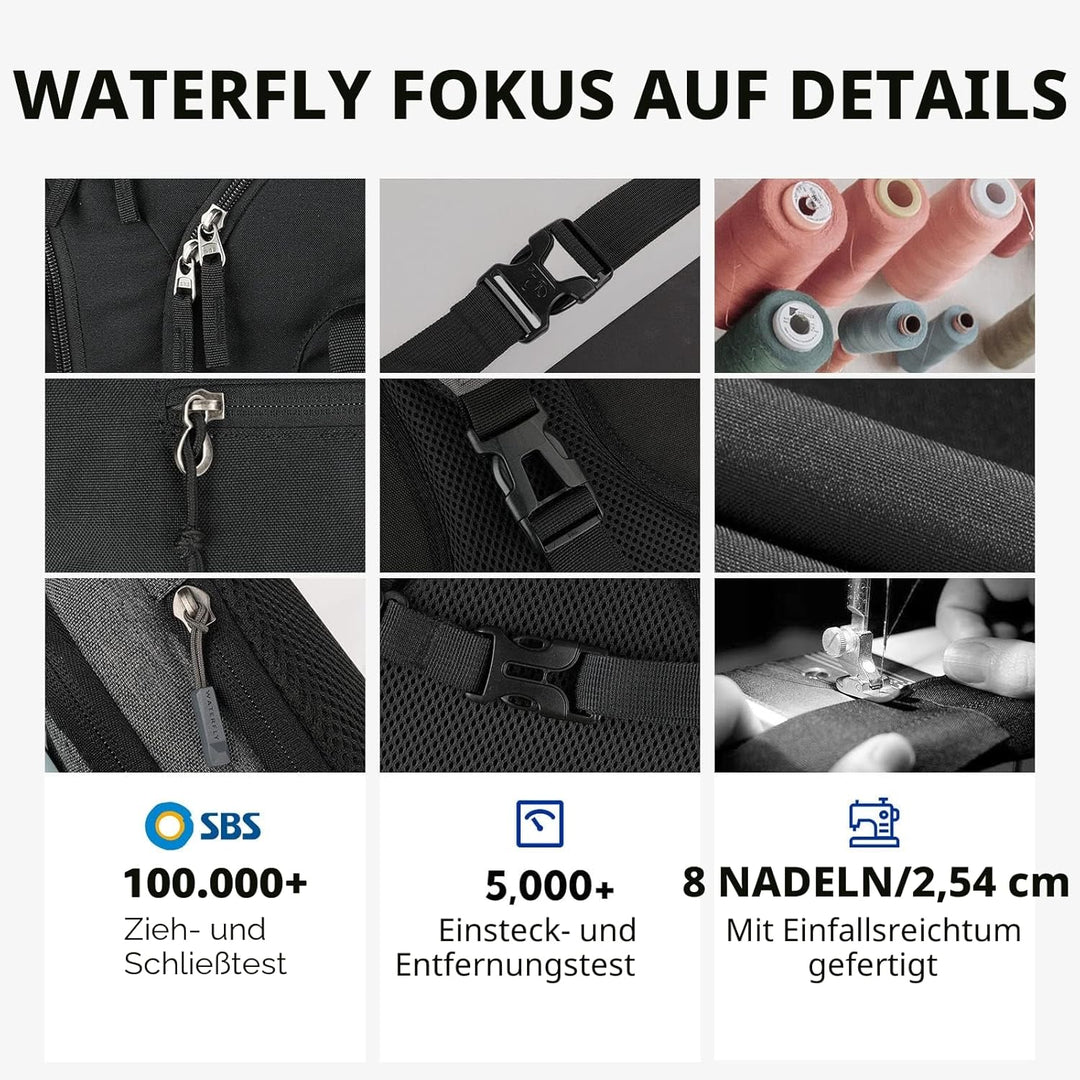 WATERFLY Sling Bag Crossbody Backpack Schulterrucksack mit verstellbarem Schultergurt Perfekt für Ou