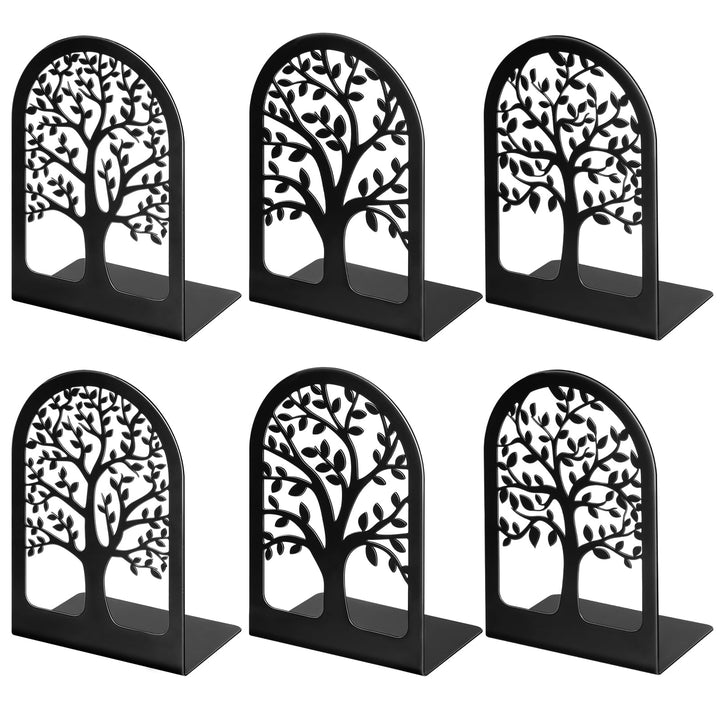 Buchstützen, Buchstützen, Metall-Buchstützen für Regale, dekorativ, Baum-Buchstützen-Stopper für sch