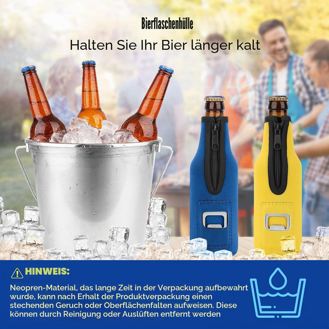 Desing Wish 4 Stück 12oz 330 ml Bier Flaschenkühler Neopren Manschette Bierkühler Flaschen Kühlmansc