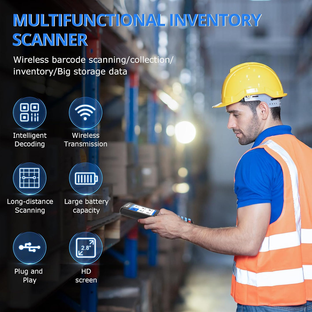 Kabelloser Barcode-Scanner, tragbarer Inventar-Scanner 1D&amp;2D&amp;PDF417, Hand-Barcode-Scanner für Sammle