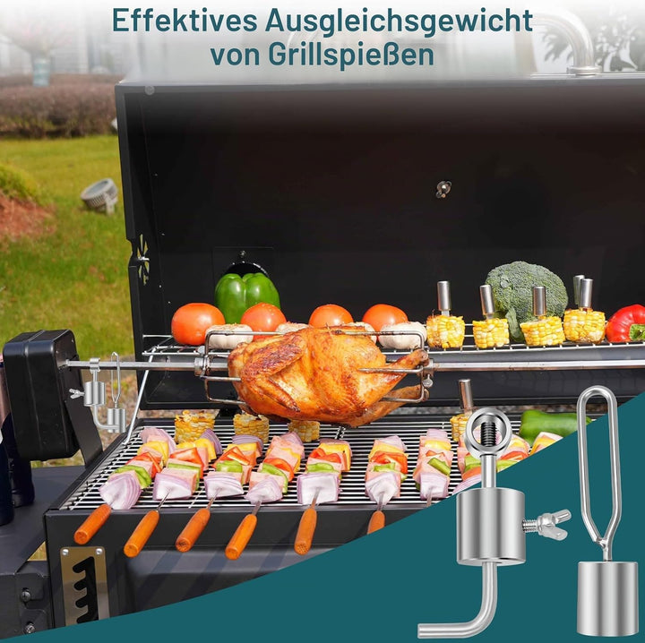2 STK Ausgleichsgewicht für Grillspie, 180g, 286g Counter Balance, Grillspiessgewichte, Rotisseriesp