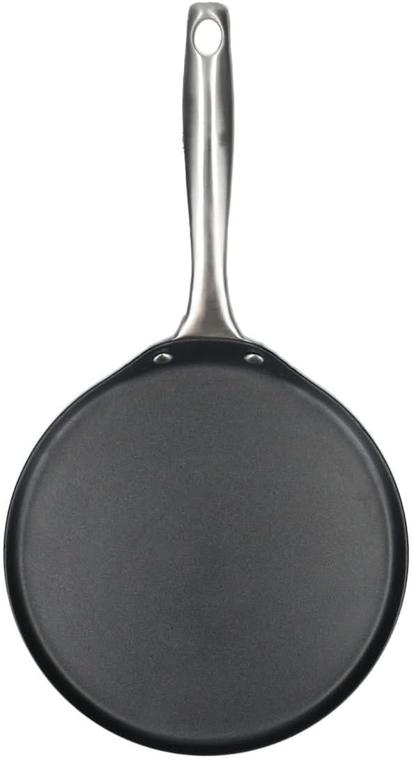 KitchenCraft MasterClass Carbon stahl Antihaft-Induktionspfanne für Crêpes und Pfannkuchen, 24 cm Ei