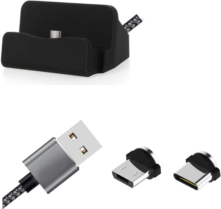 K-S-Trade Dockingstation Für Cubot Pocket Hochwertige Docking Station Ladestation Synch-Station Tisc