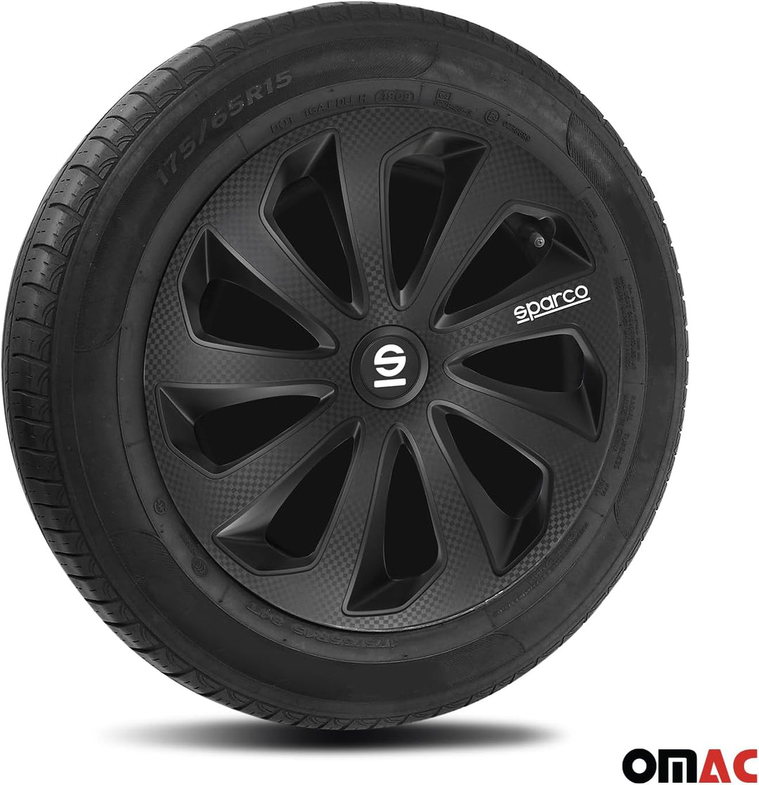 Satz Sparco Radzierblenden Sicilia 16-Zoll Schwarz/Karbon