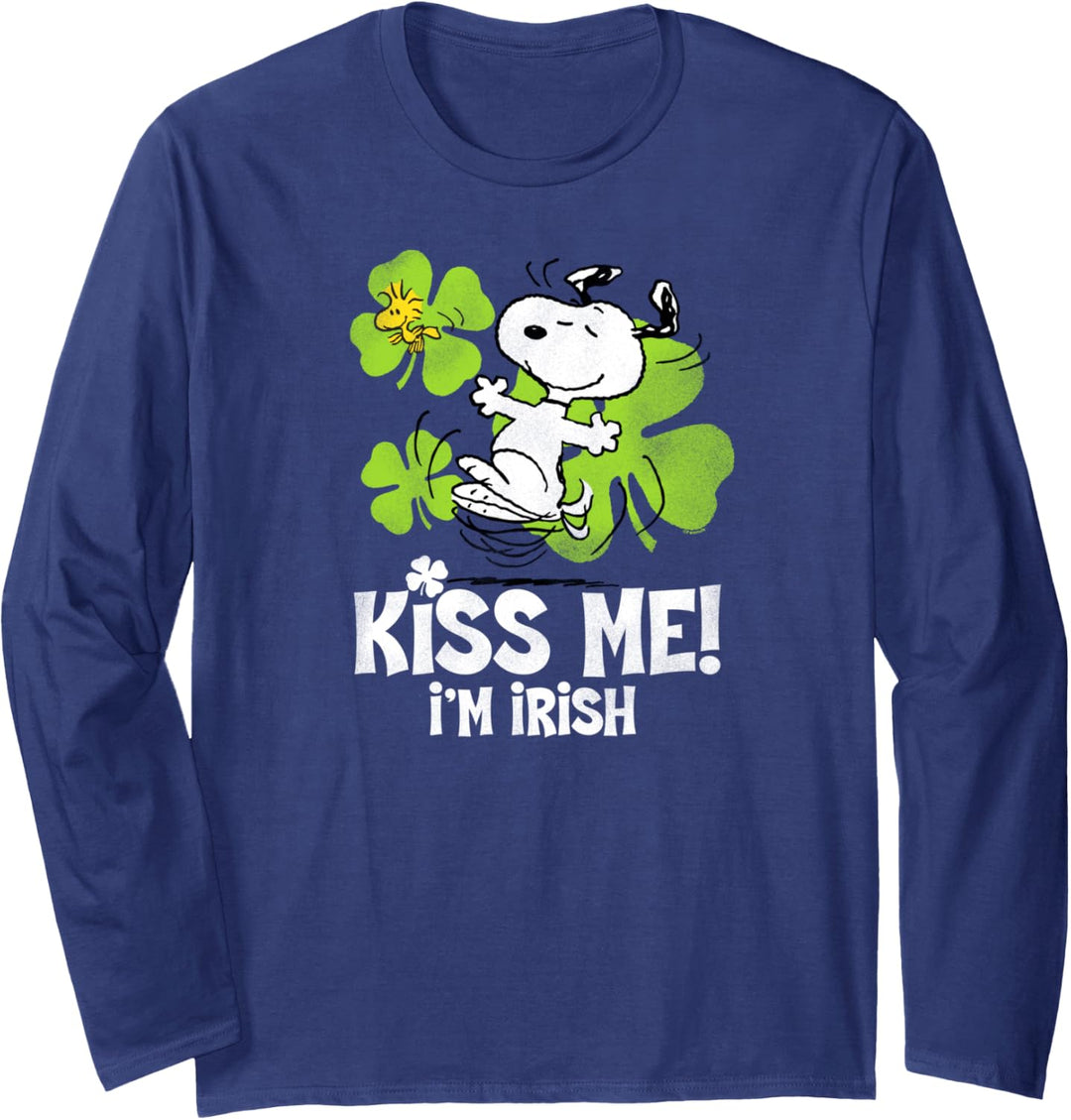 Peanuts St Pattys Day Küss mich Langarmshirt