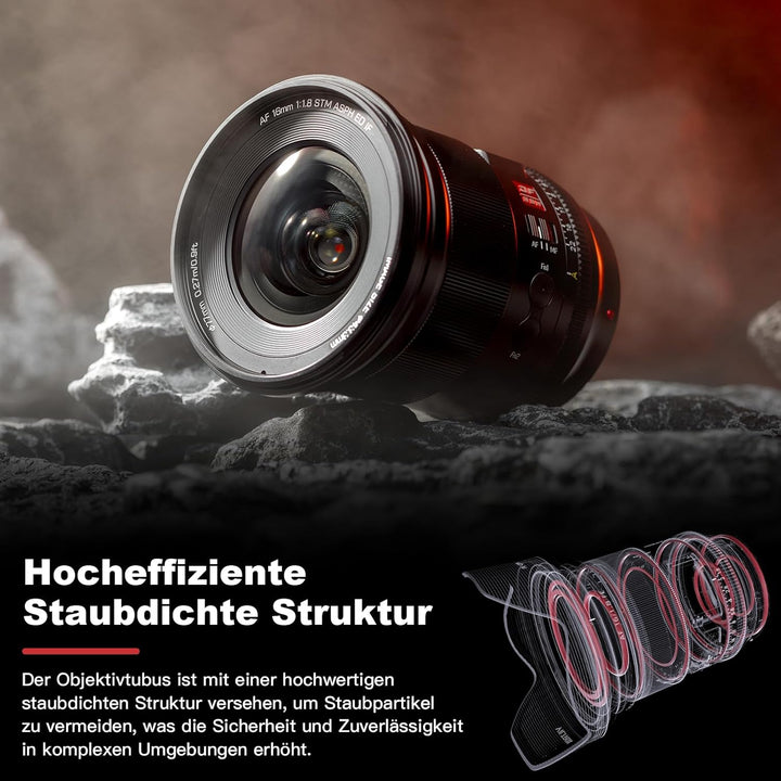 Viltrox 16mm f1.8 Objektiv FE Weitwinkel grosse Blende objektive mit LCD-Bildschirm kompatibel mit s