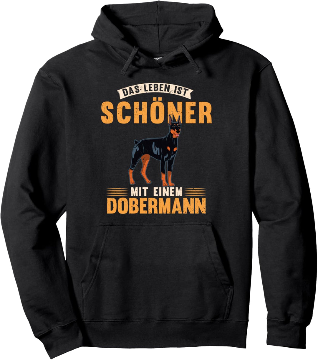 Hunde Haustier Das Leben ist schöner mit einem Dobermann Pullover Hoodie