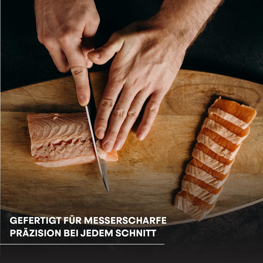 MasterChef Kochmesser Profi Messer aus Kohlenstoffreichem Edelstahl, Dreifach Vernieteter Griff, Tra