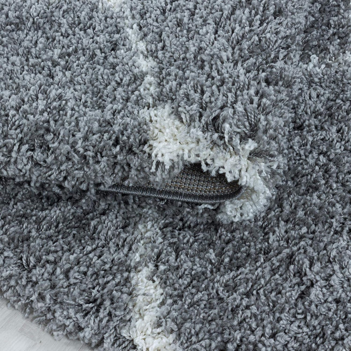 Hochflor Rund Teppich Wohnzimmer im Skandinavischen Stil Skandinavisches Design Flauschiger Langflor